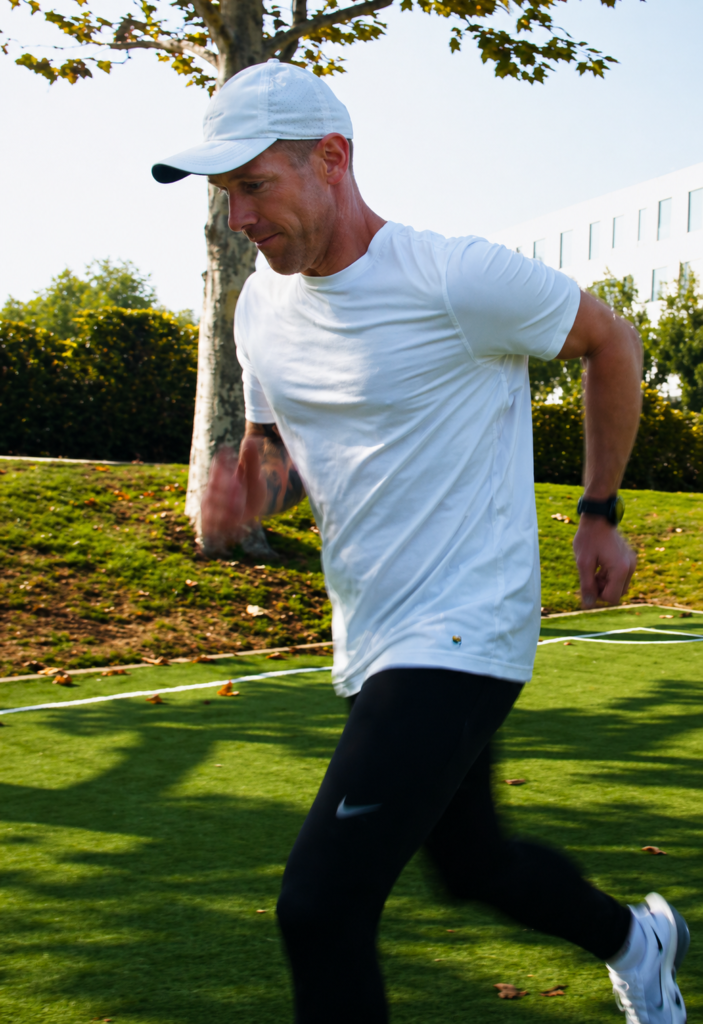 Robb Pollard walking during his cross-country journey for men's mental health